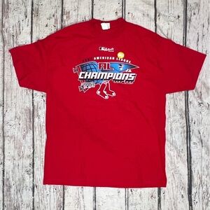 Boston Red Sox 2007 American League Champion Sports Red Mens Tshirt